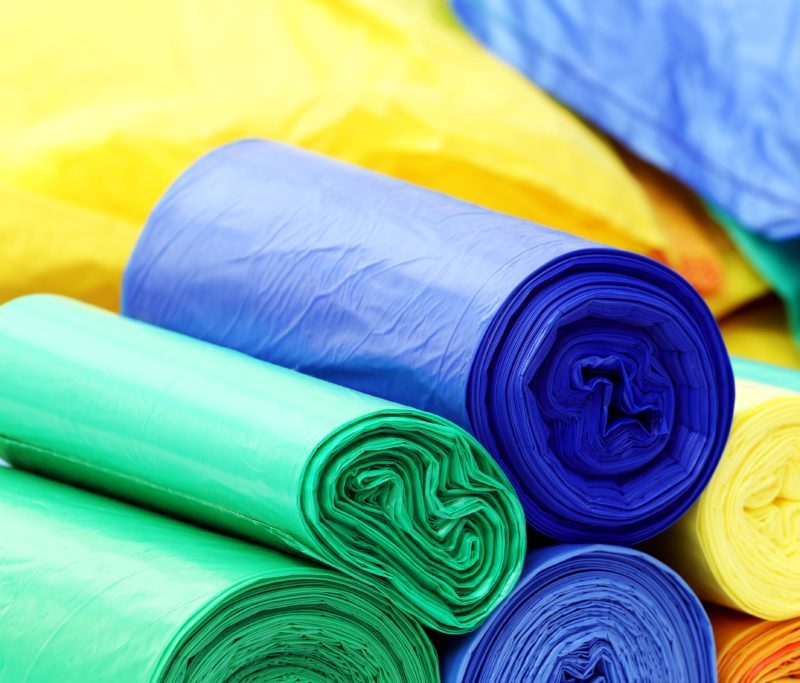 A lot of garbage bags rolls A lot of garbage bags rolls